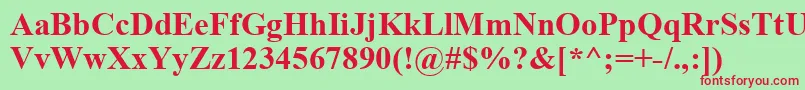 TimesNewRomanРџРѕР»СѓР¶РёСЂРЅС‹Р№ Font – Red Fonts on Green Background