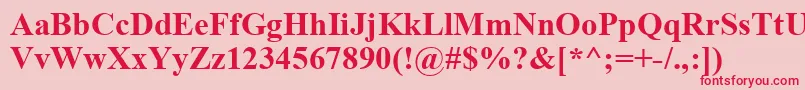 TimesNewRomanРџРѕР»СѓР¶РёСЂРЅС‹Р№ Font – Red Fonts on Pink Background