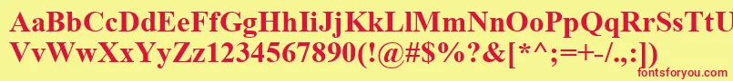TimesNewRomanРџРѕР»СѓР¶РёСЂРЅС‹Р№ Font – Red Fonts on Yellow Background