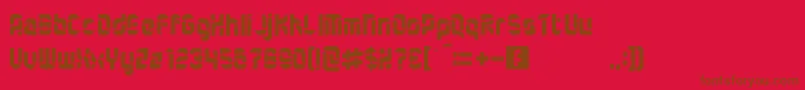 QuartermasterRegular Font – Brown Fonts on Red Background