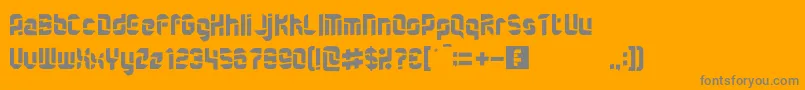 QuartermasterRegular-Schriftart – Graue Schriften auf orangefarbenem Hintergrund