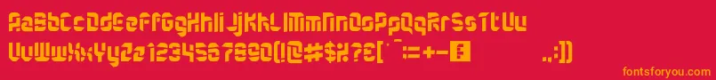 QuartermasterRegular Font – Orange Fonts on Red Background