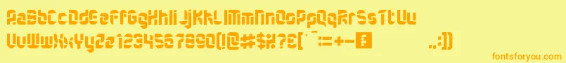 QuartermasterRegular Font – Orange Fonts on Yellow Background