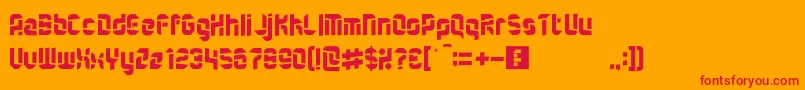QuartermasterRegular Font – Red Fonts on Orange Background