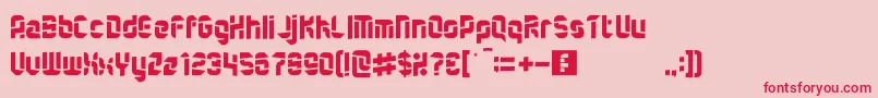 フォントQuartermasterRegular – ピンクの背景に赤い文字
