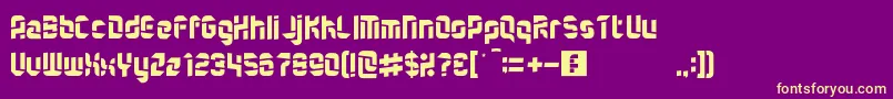 QuartermasterRegular Font – Yellow Fonts on Purple Background