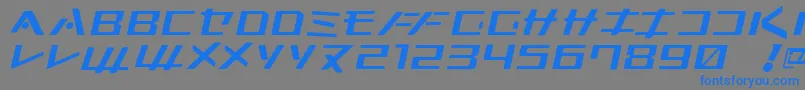 フォントKleinsan – 灰色の背景に青い文字