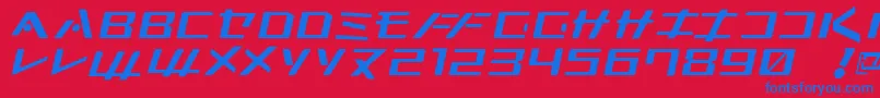 Kleinsan-fontti – siniset fontit punaisella taustalla
