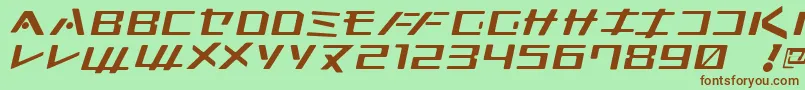 フォントKleinsan – 緑の背景に茶色のフォント