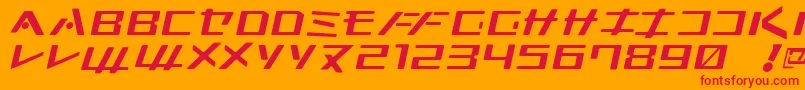 フォントKleinsan – オレンジの背景に赤い文字