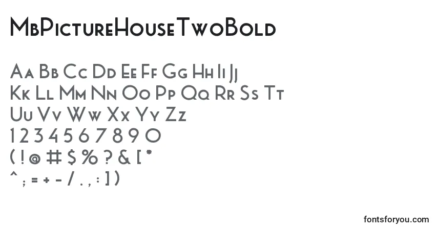 A fonte MbPictureHouseTwoBold – alfabeto, números, caracteres especiais