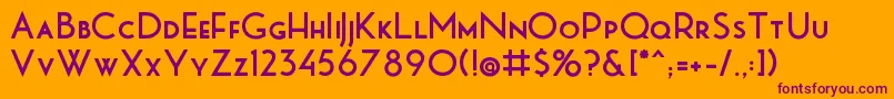 MbPictureHouseTwoBold Font – Purple Fonts on Orange Background