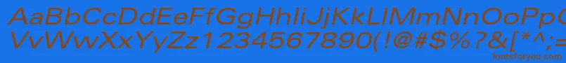 UniversltstdExobl Font – Brown Fonts on Blue Background