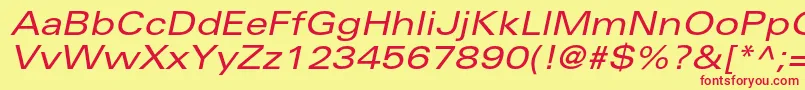 UniversltstdExobl Font – Red Fonts on Yellow Background