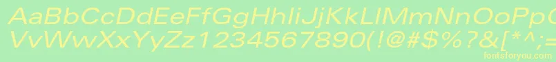 UniversltstdExobl Font – Yellow Fonts on Green Background