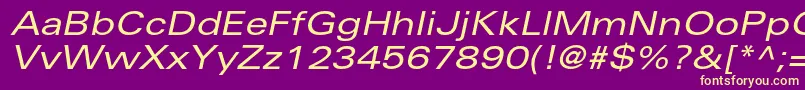 UniversltstdExobl Font – Yellow Fonts on Purple Background