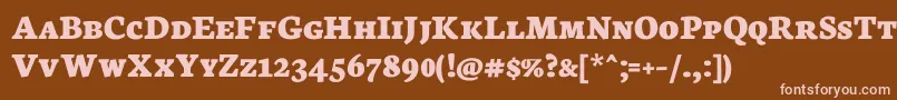 NeutonScExtrabold Font – Pink Fonts on Brown Background