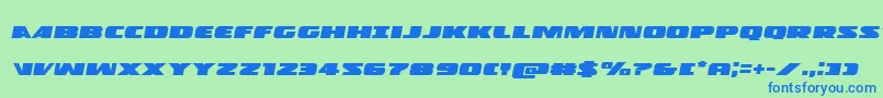 Policecruiserexpandital Font – Blue Fonts on Green Background