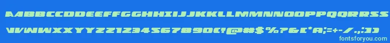 Policecruiserexpandital Font – Green Fonts on Blue Background