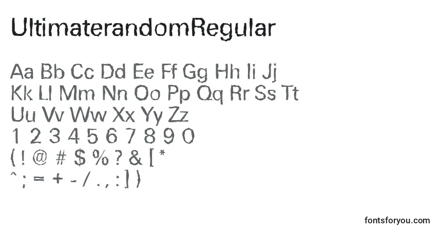 UltimaterandomRegularフォント–アルファベット、数字、特殊文字
