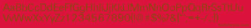 UltimaterandomRegular-fontti – ruskeat fontit punaisella taustalla