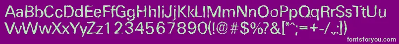 UltimaterandomRegular Font – Green Fonts on Purple Background