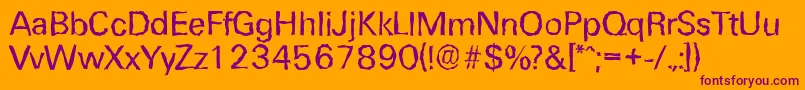 UltimaterandomRegular-Schriftart – Violette Schriften auf orangefarbenem Hintergrund