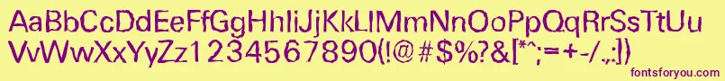 UltimaterandomRegular Font – Purple Fonts on Yellow Background