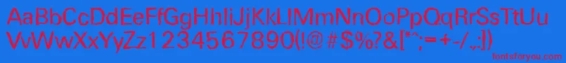 UltimaterandomRegular Font – Red Fonts on Blue Background