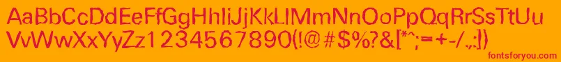 フォントUltimaterandomRegular – オレンジの背景に赤い文字