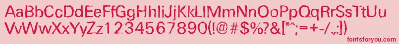 UltimaterandomRegular Font – Red Fonts on Pink Background