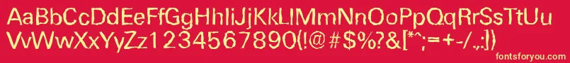 UltimaterandomRegular Font – Yellow Fonts on Red Background