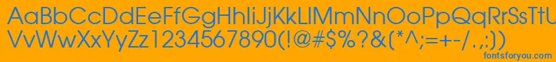 Avantgarde Font – Blue Fonts on Orange Background