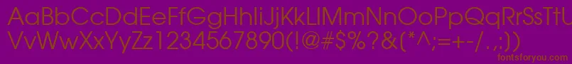 Avantgarde Font – Brown Fonts on Purple Background