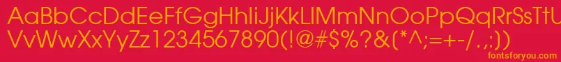 Avantgarde Font – Orange Fonts on Red Background