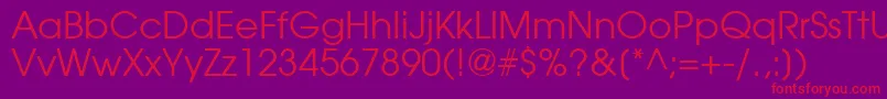 Avantgarde Font – Red Fonts on Purple Background