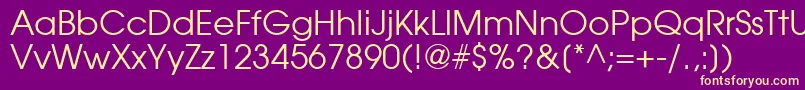 Avantgarde Font – Yellow Fonts on Purple Background