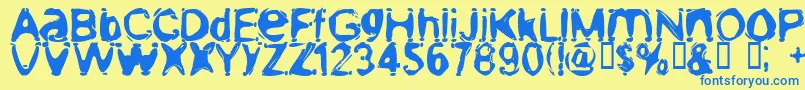 MischstabOblivion Font – Blue Fonts on Yellow Background
