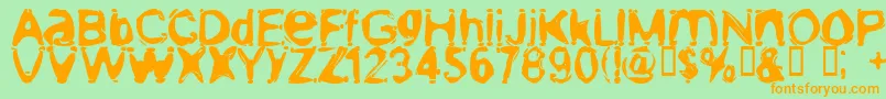 MischstabOblivion-Schriftart – Orangefarbene Schriften auf grünem Hintergrund