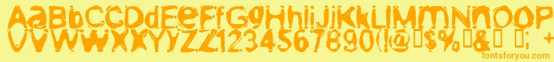 MischstabOblivion Font – Orange Fonts on Yellow Background