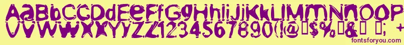 MischstabOblivion Font – Purple Fonts on Yellow Background