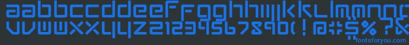 ConradiSquare Font – Blue Fonts on Black Background