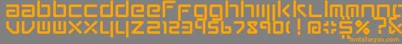 フォントConradiSquare – オレンジの文字は灰色の背景にあります。