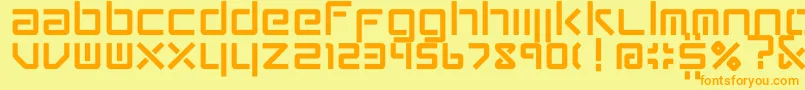 ConradiSquare Font – Orange Fonts on Yellow Background