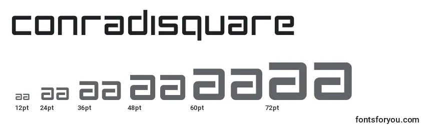 Размеры шрифта ConradiSquare