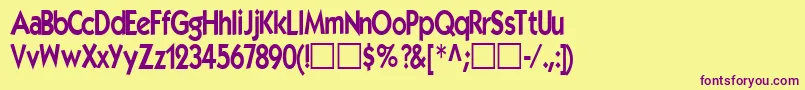 Elegance104RegularTtcon Font – Purple Fonts on Yellow Background