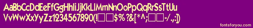 Elegance104RegularTtcon Font – Yellow Fonts on Purple Background