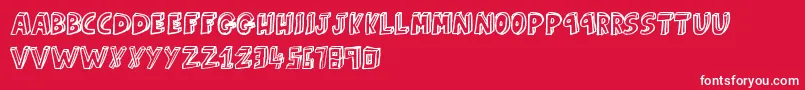 JustAKid-Schriftart – Weiße Schriften auf rotem Hintergrund
