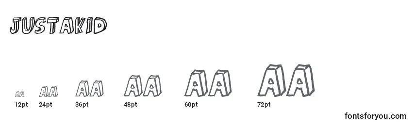 JustAKid Font Sizes