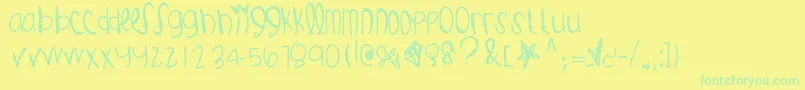 Gustofwind Font – Green Fonts on Yellow Background